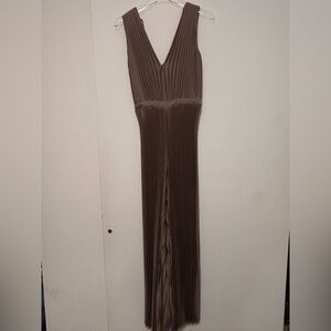 Babaton Chocolate Brown Pleated jumpsuit